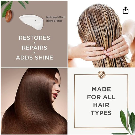 Argan Magic Restorative Hair Mask – Protein-Rich Deep Conditioning Treatment for Dry & Damaged Hair, Hydrates, Repairs & Strengthens | Paraben-Free, Cruelty-Free, Made in USA (12 oz)