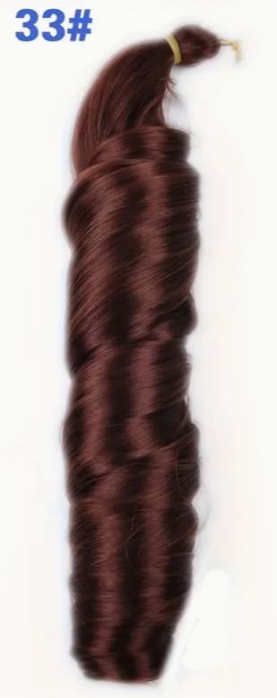 French Curly Synthetic Crochet Braiding Hair 22 Inch Silky Spiral Curls Braids Deep Wave Bulk Hair Extensions Luemas Hair and Beauty Store