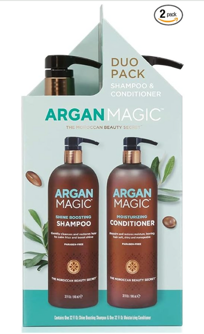 Argan Magic Ultra Shampoo and Conditioner Set for Dry, Damaged Hair - Revitalizes and Hydrates Brittle Hair -  Detangles, Smooths, and Softens Luemas Hair and Beauty Store