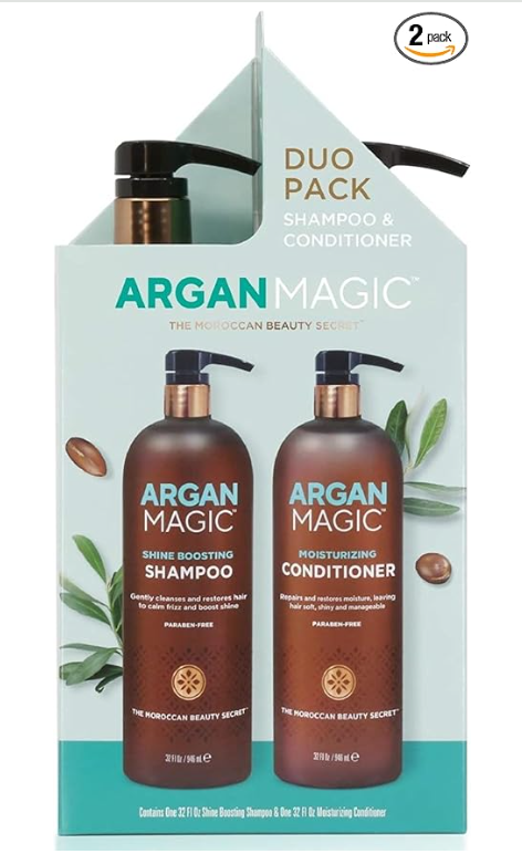 Argan Magic Ultra Shampoo and Conditioner Set for Dry, Damaged Hair - Revitalizes and Hydrates Brittle Hair -  Detangles, Smooths, and Softens