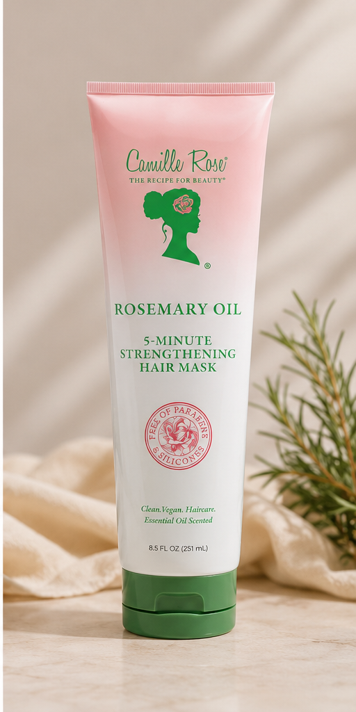 Camille Rose Rosemary Oil 5-Minute Strengthening Hair Mask – Nourishing Treatment for Dry, Weak &amp; Damaged Hair 251ml