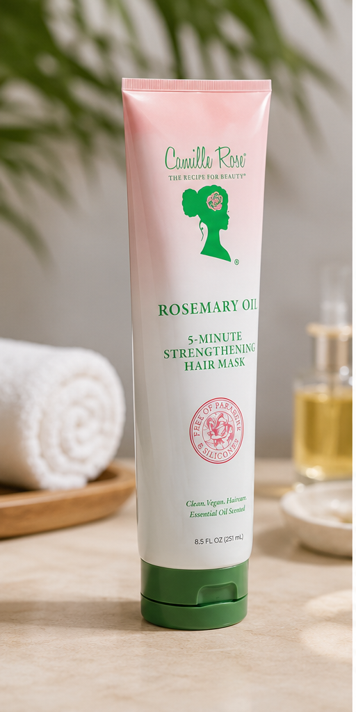 Camille Rose Rosemary Oil 5-Minute Strengthening Hair Mask – Nourishing Treatment for Dry, Weak &amp; Damaged Hair 251ml