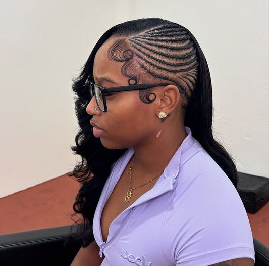 Half Cornrows Half Sew-in / Cassie Braids / Fulani Quick Weave