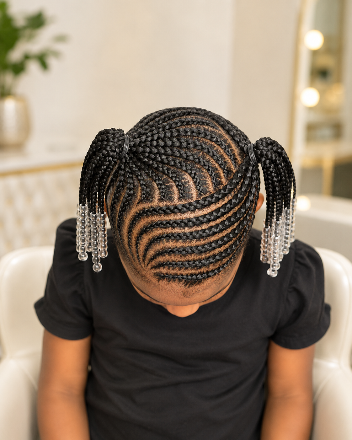 Cornrow for Kids with Extension Without Beads ( Hair Included )