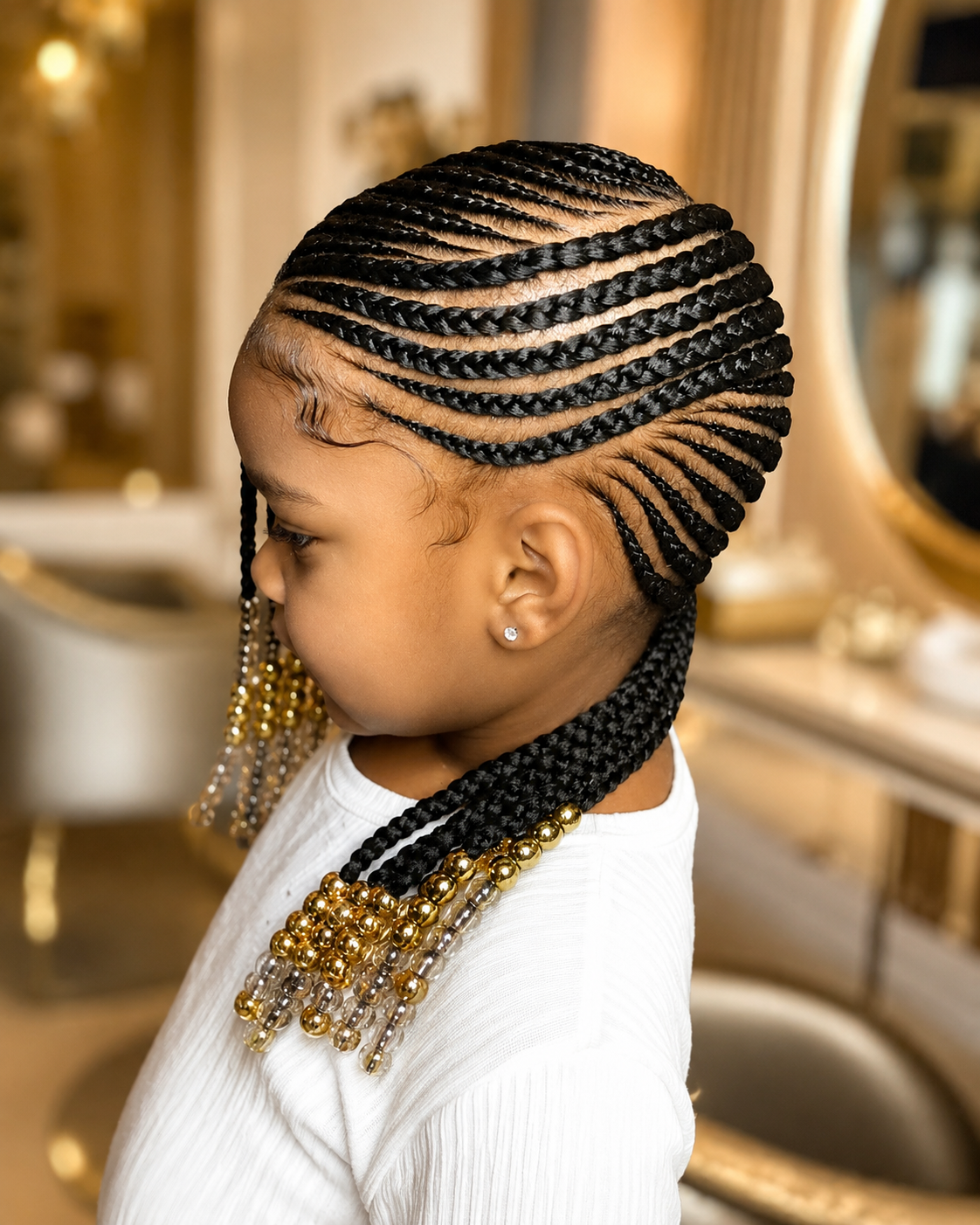 Cornrow for Kids with Extension Without Beads ( Hair Included )