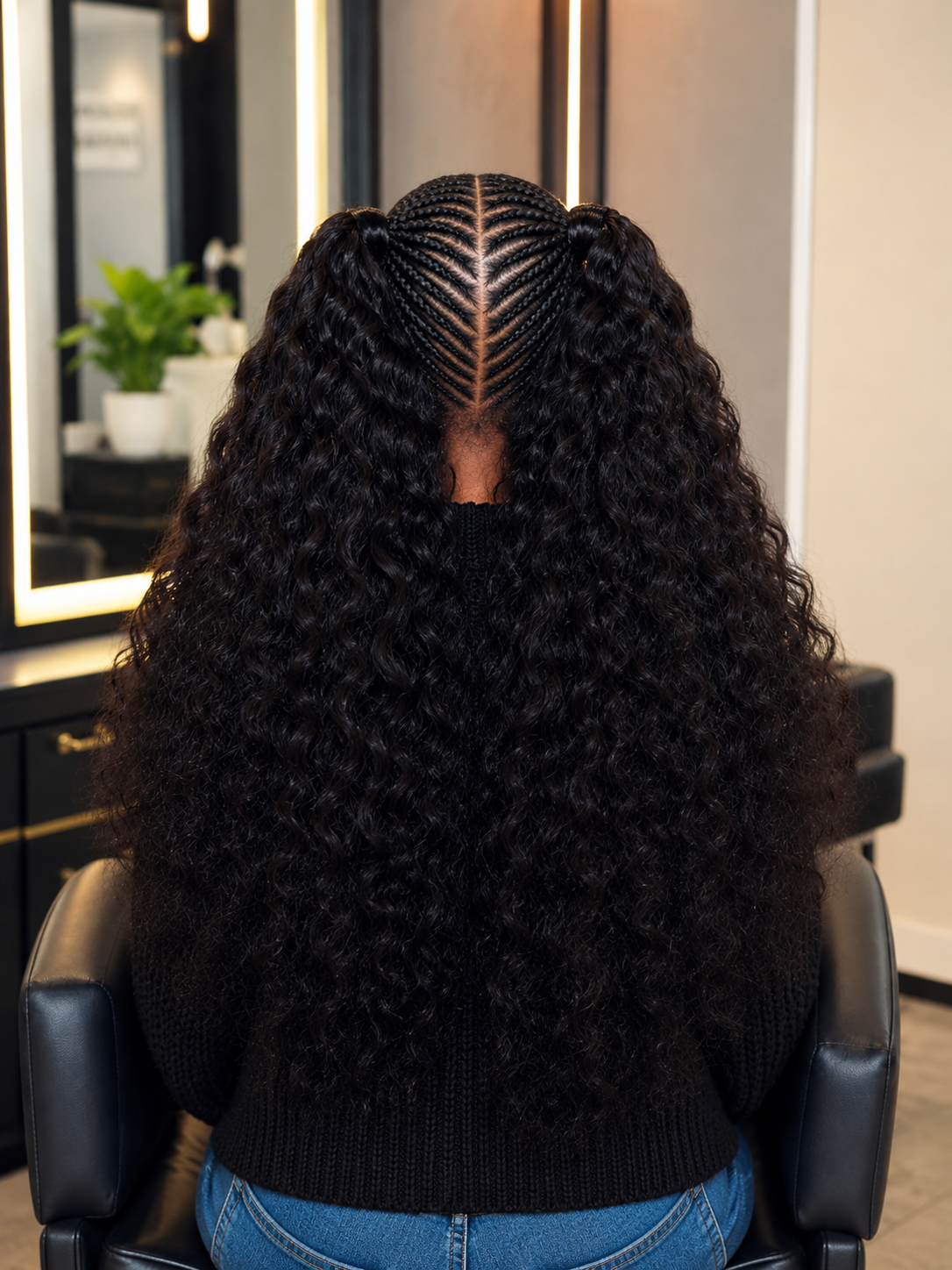 Cornrow with Sew-in Hair Style