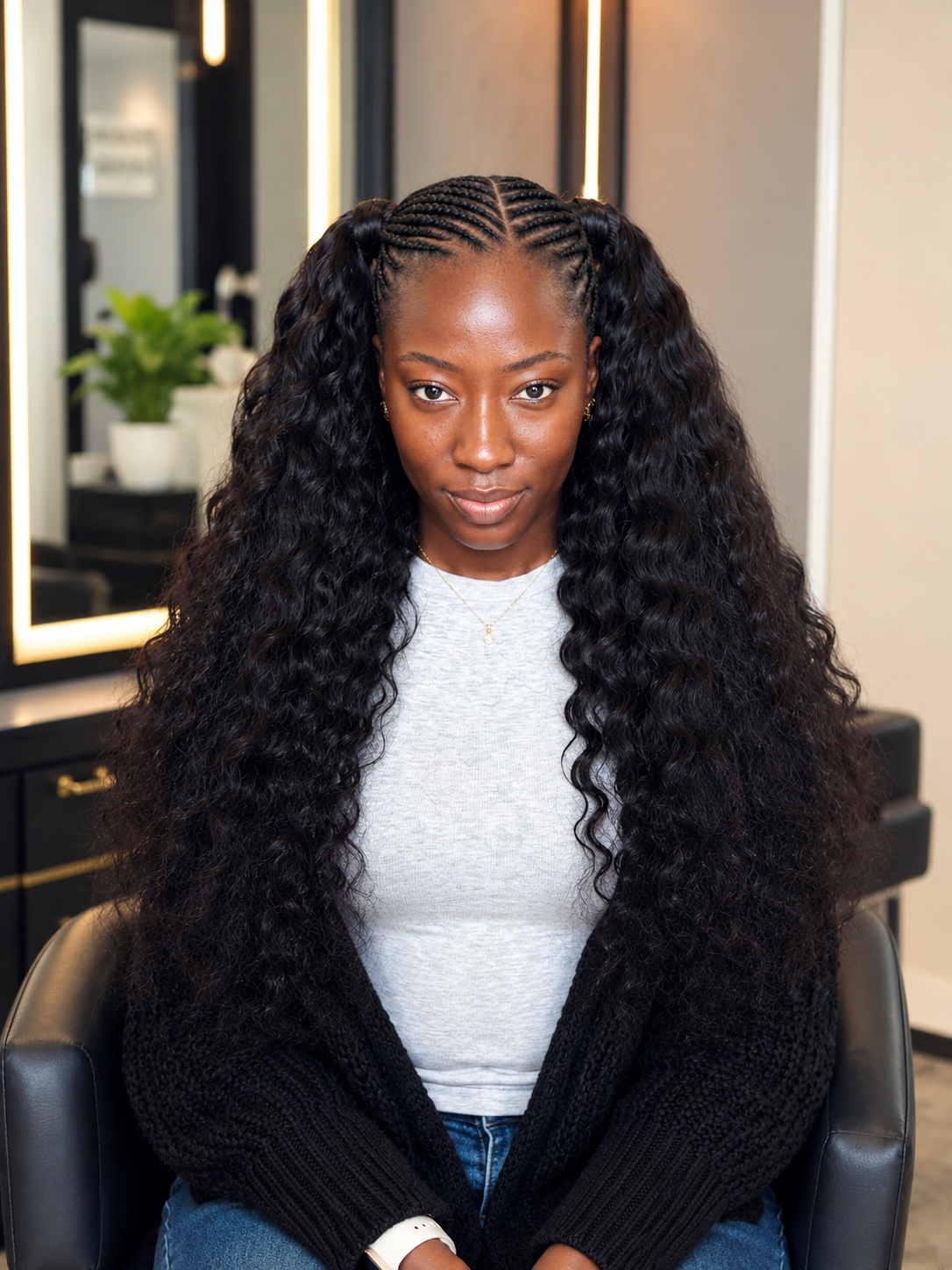 Cornrow with Sew-in Hair Style