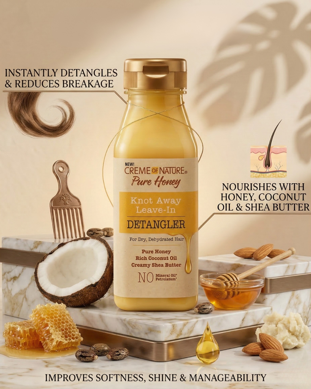 Creme of Nature Pure Honey Knot Away Leave-In Detangler