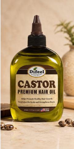 Difeel Castor Premium Hair Oil – Nourishing Scalp & Strengthening Hair Treatment for Dry, Weak & Natural Hair 210ml