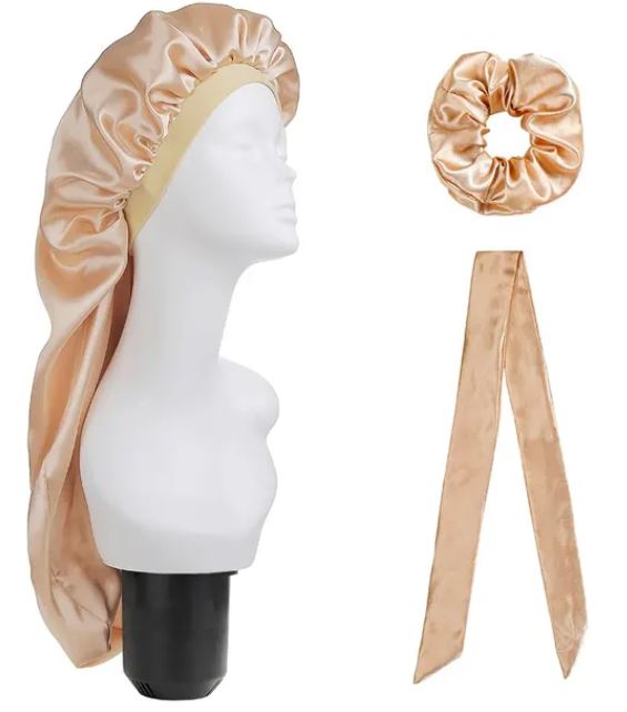 Elastic Wide Edge Satin Bonnet Long Hat Luemas Hair and Beauty Store