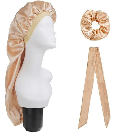 Elastic Wide Edge Satin Bonnet Long Hat Luemas Hair and Beauty Store
