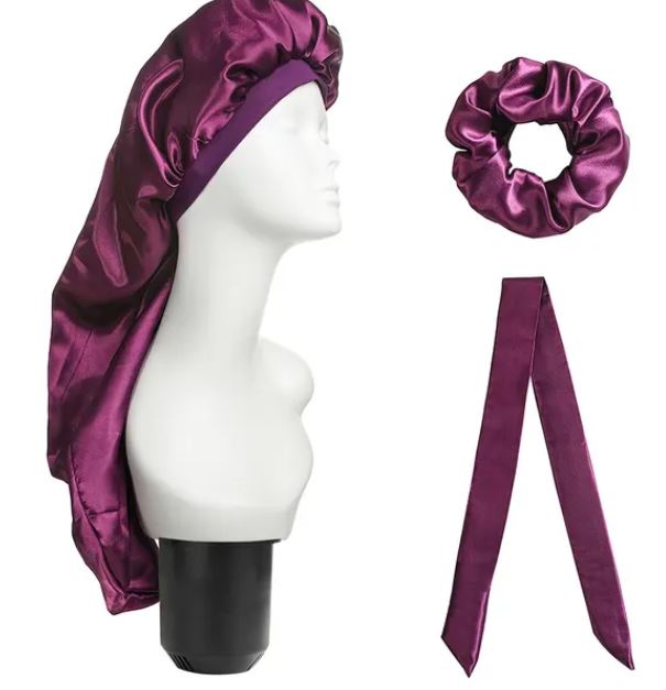 Elastic Wide Edge Satin Bonnet Long Hat Luemas Hair and Beauty Store