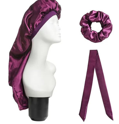 Elastic Wide Edge Satin Bonnet Long Hat Luemas Hair and Beauty Store