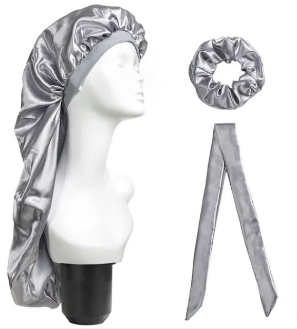 Elastic Wide Edge Satin Bonnet Long Hat