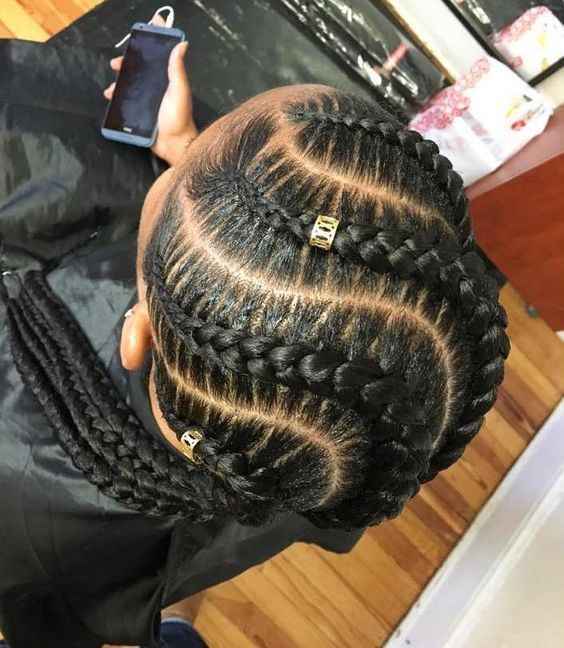 Four Big Cornrows for Women