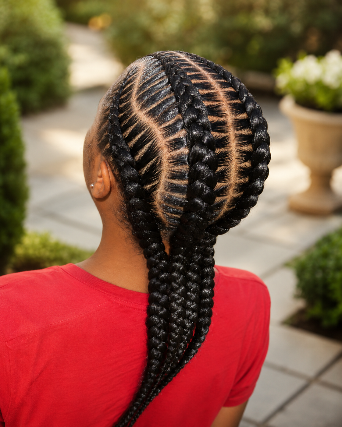 Four Big Cornrows for Women ( Hair included )