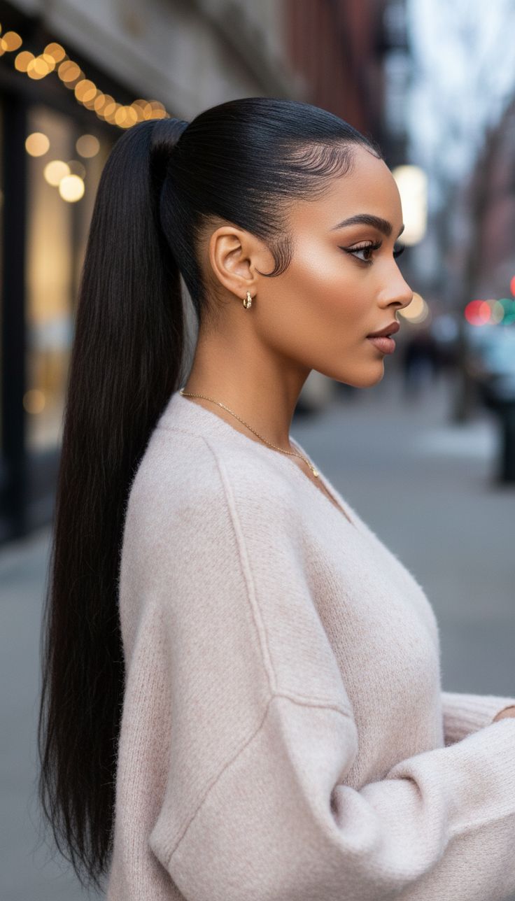 Gel Ponytail Hair Style