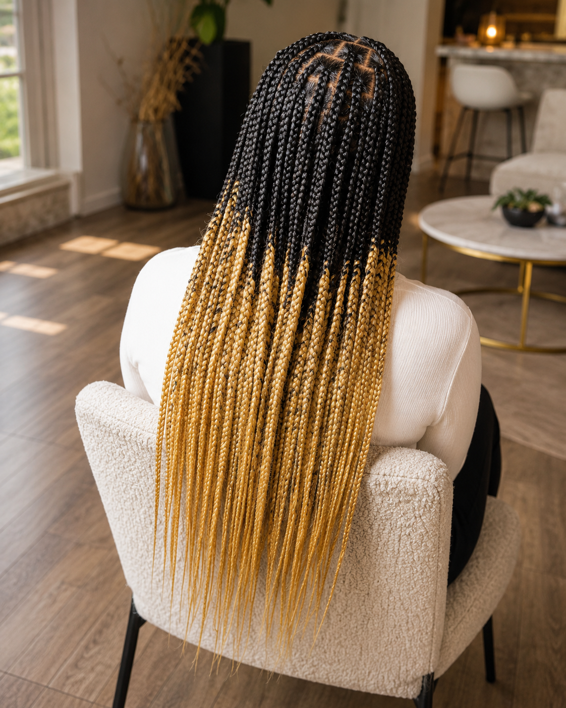Jumbo Size Knotless Braids ( Hair Included )