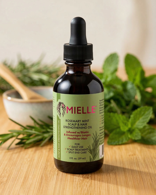 Mielle Rosemary Mint Scalp & Hair Strengthening Oil with Biotin – Natural Hair Growth Oil for Dry Scalp, Thinning Hair & Split Ends