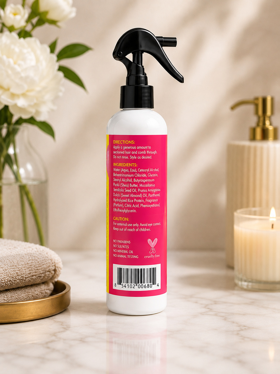 Mielle White Peony Leave-In Conditioner – Lightweight Moisturising Detangler for Curly, Coily & Natural Hair 240ml