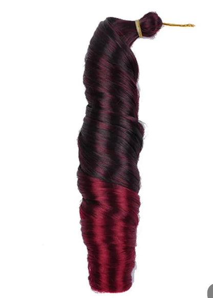 French Curly Synthetic Crochet Braiding Hair 22 Inch Silky Spiral Curls Braids Deep Wave Bulk Hair Extensions Luemas Hair and Beauty Store